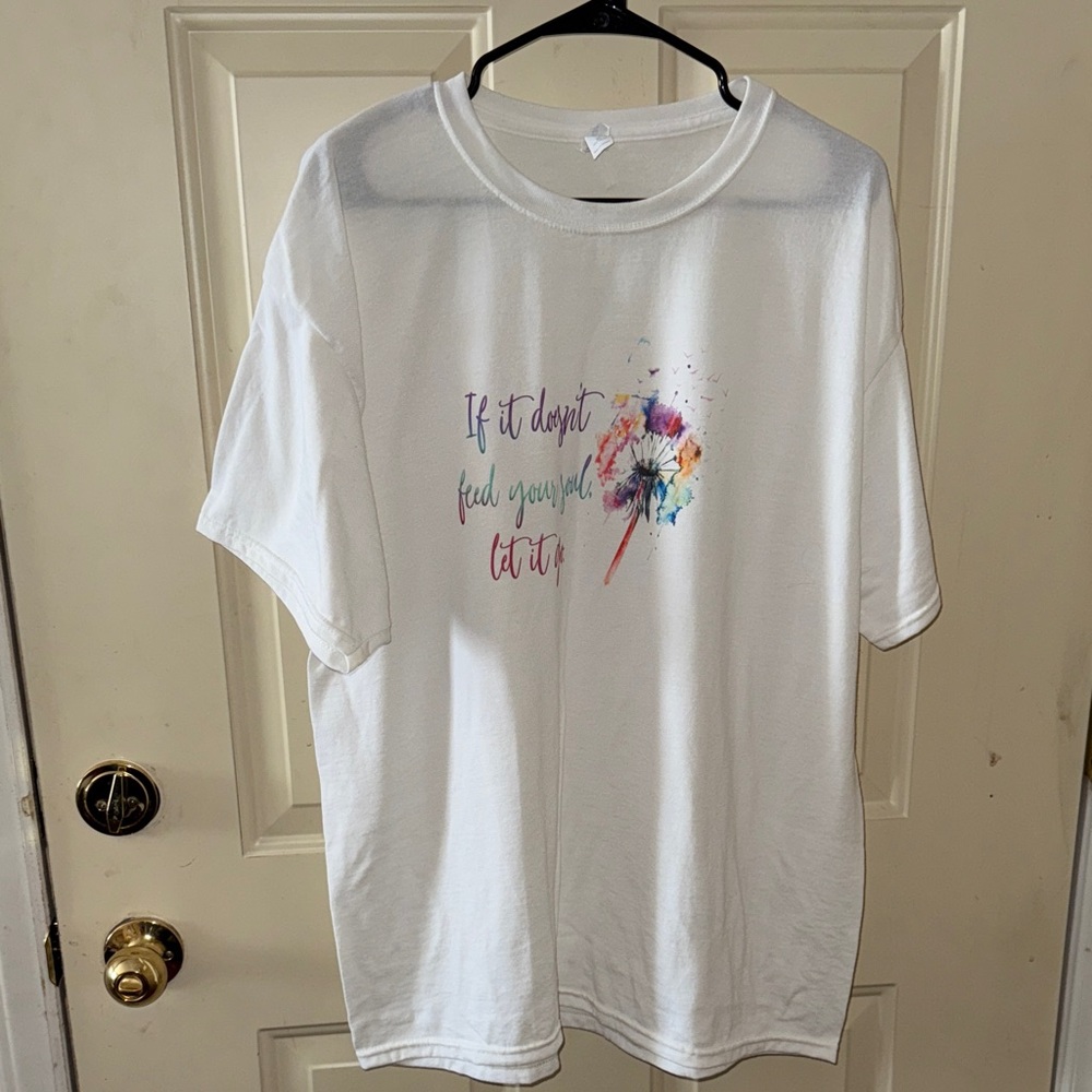 White Shirt with Colorful Graphic
